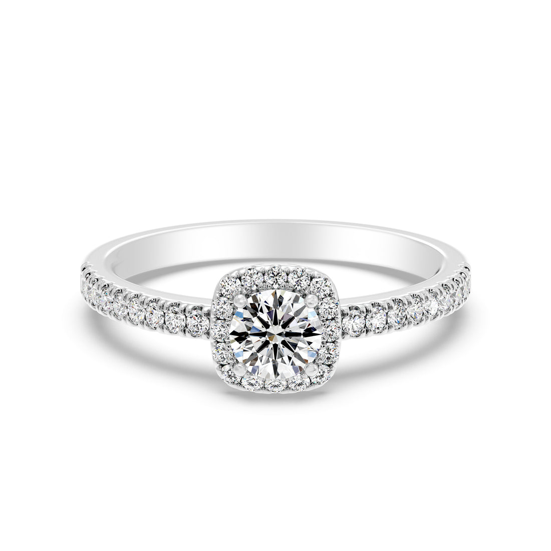 3/4 CTW Timeless Cushion Cut Halo Bridal Ring