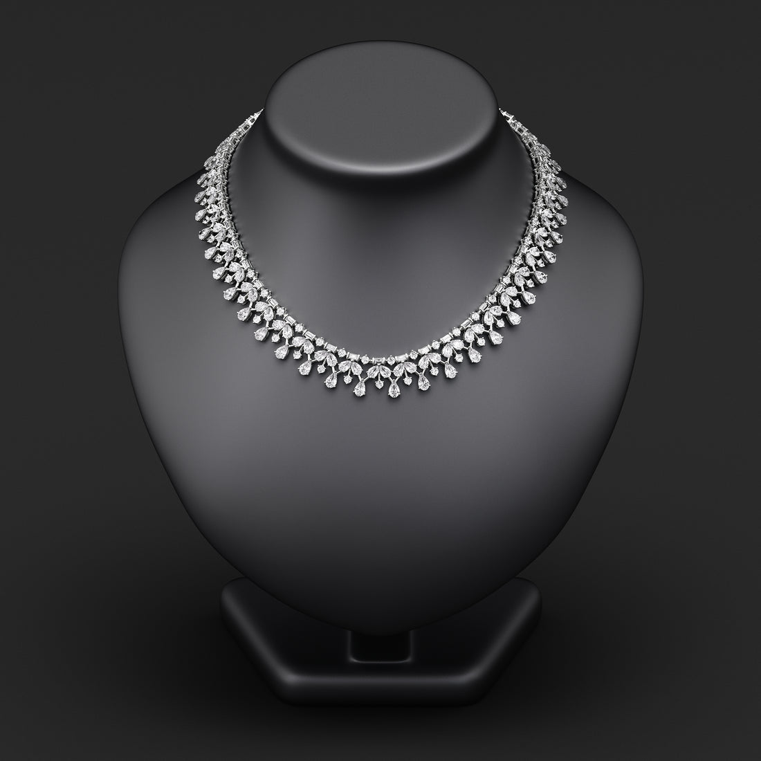 LAB GROWN DIAMOND  DROP NECKLACE IN 18KT GOLD (34.00  CTTW )