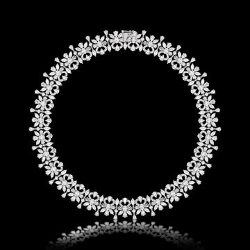 LAB GROWN DIAMOND DESIGNER  NECKLACE IN 18KT GOLD (46.25CTTW )
