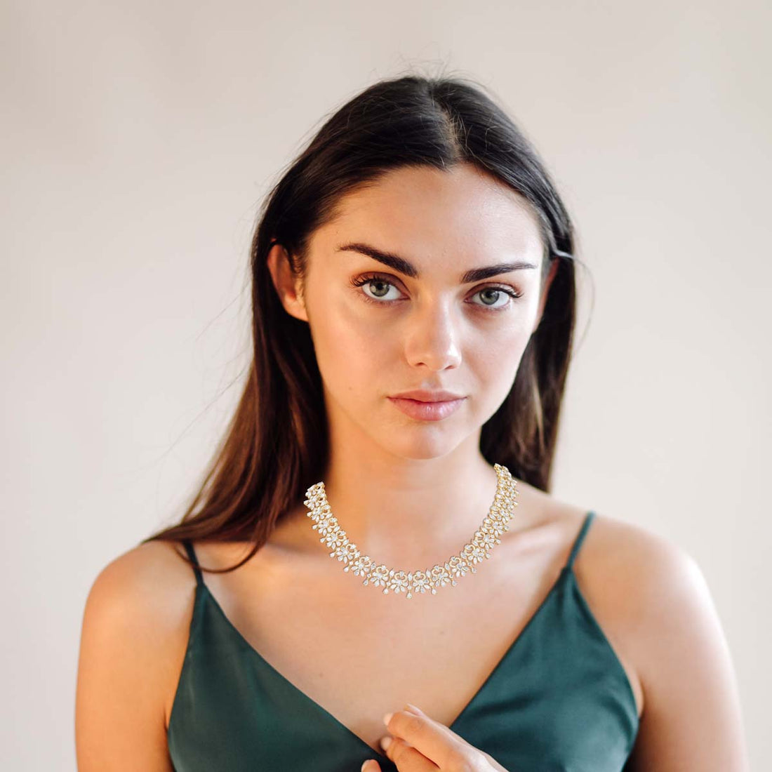 Lab-Grown VS Quality Diamond Designer Necklace in 18KT Gold 46.