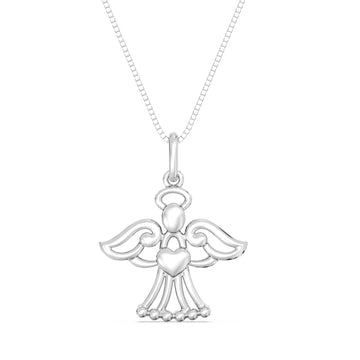 10kt gold angel pendant on a box chain is a wonderful choice for good luck! The angel symbolizes protection and guidance, and when combined with a box chain, it offers both a modern look and durability