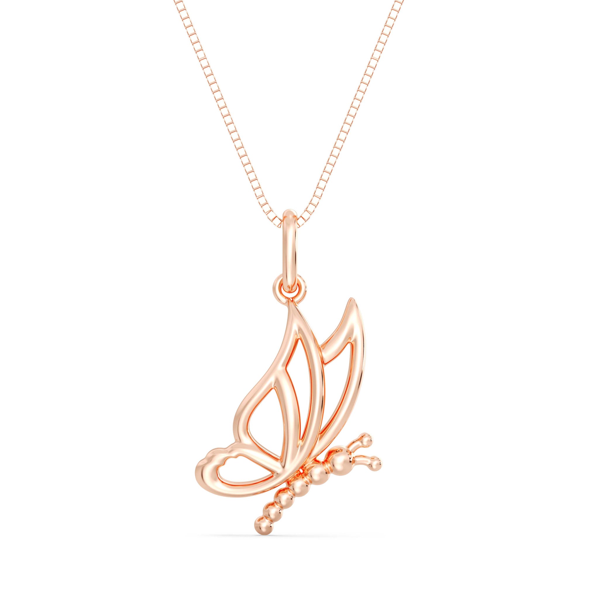 10kt Gold Butterfly Pendant with Box Chain