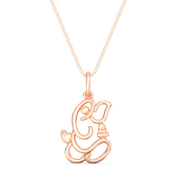 10kt Gold Ganesha Pendant with Box Chain