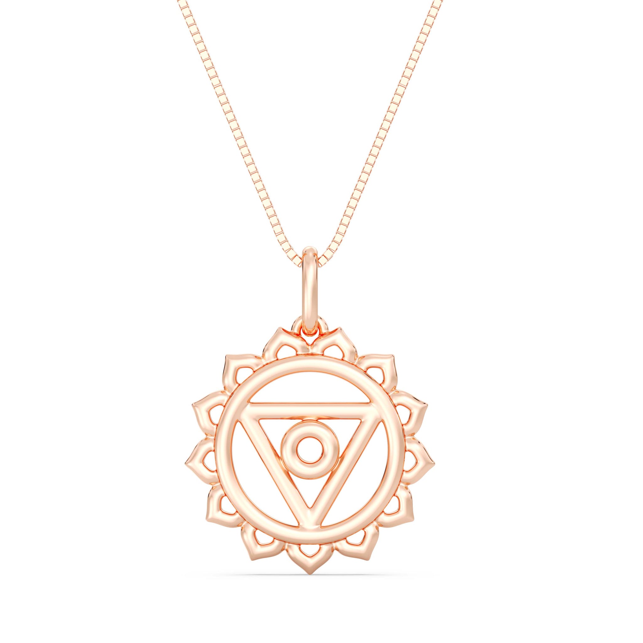 10kt Gold Solar Chakra Pendant with Box Chain