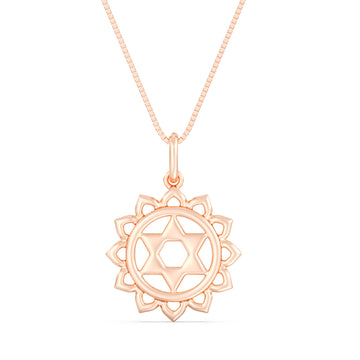 10kt Gold Heart Chakra (Anahata) Pendant with Box Chain