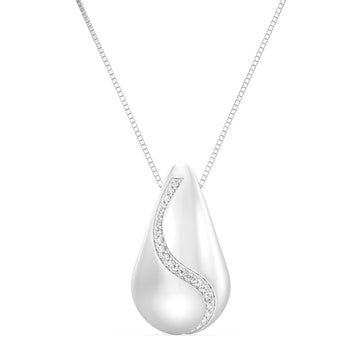 1/4 CTW Paisley Bold Pendant with Chain in Gold