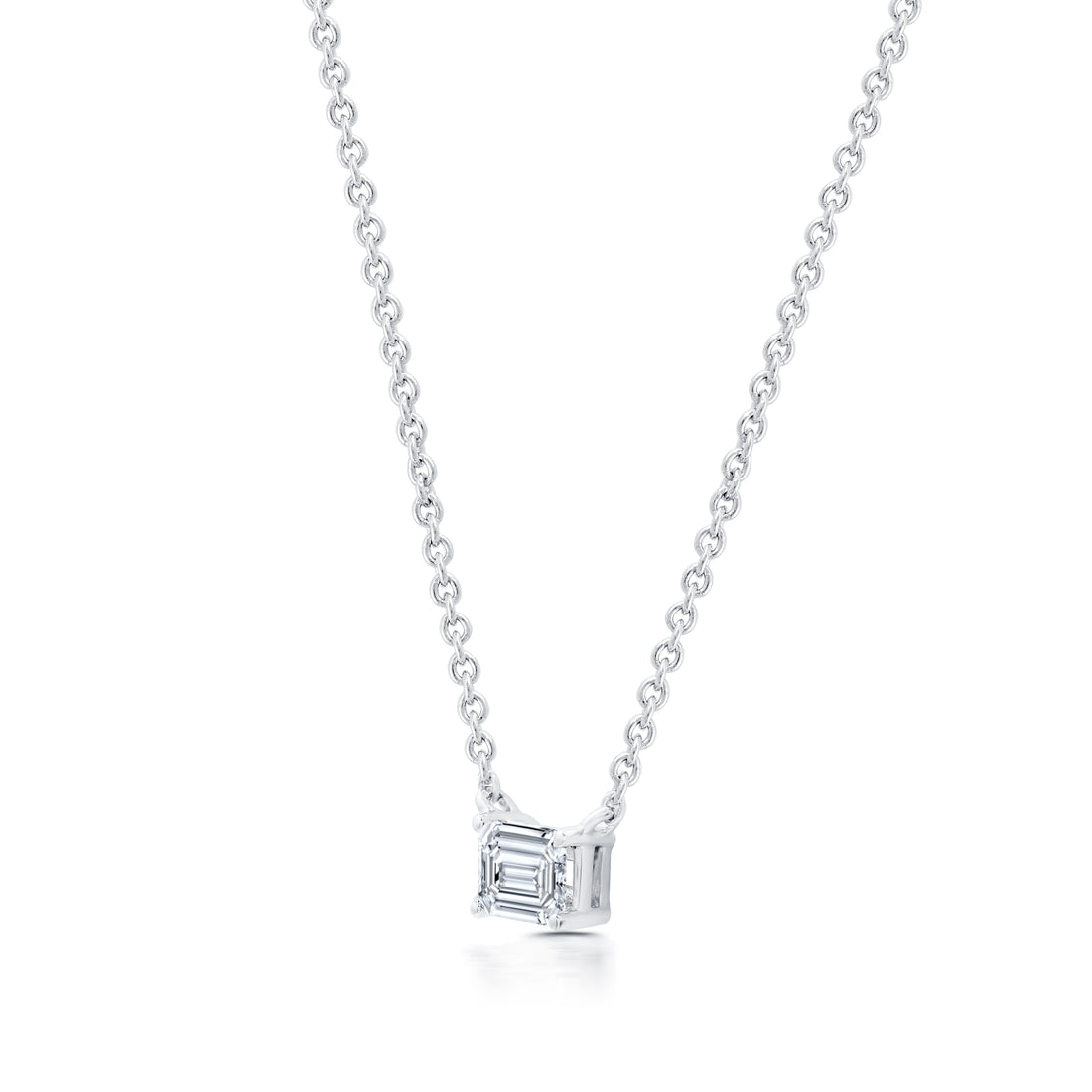 1/2 CTW Lab-Grown Emerald-Shaped Diamond Solitaire Pendant"