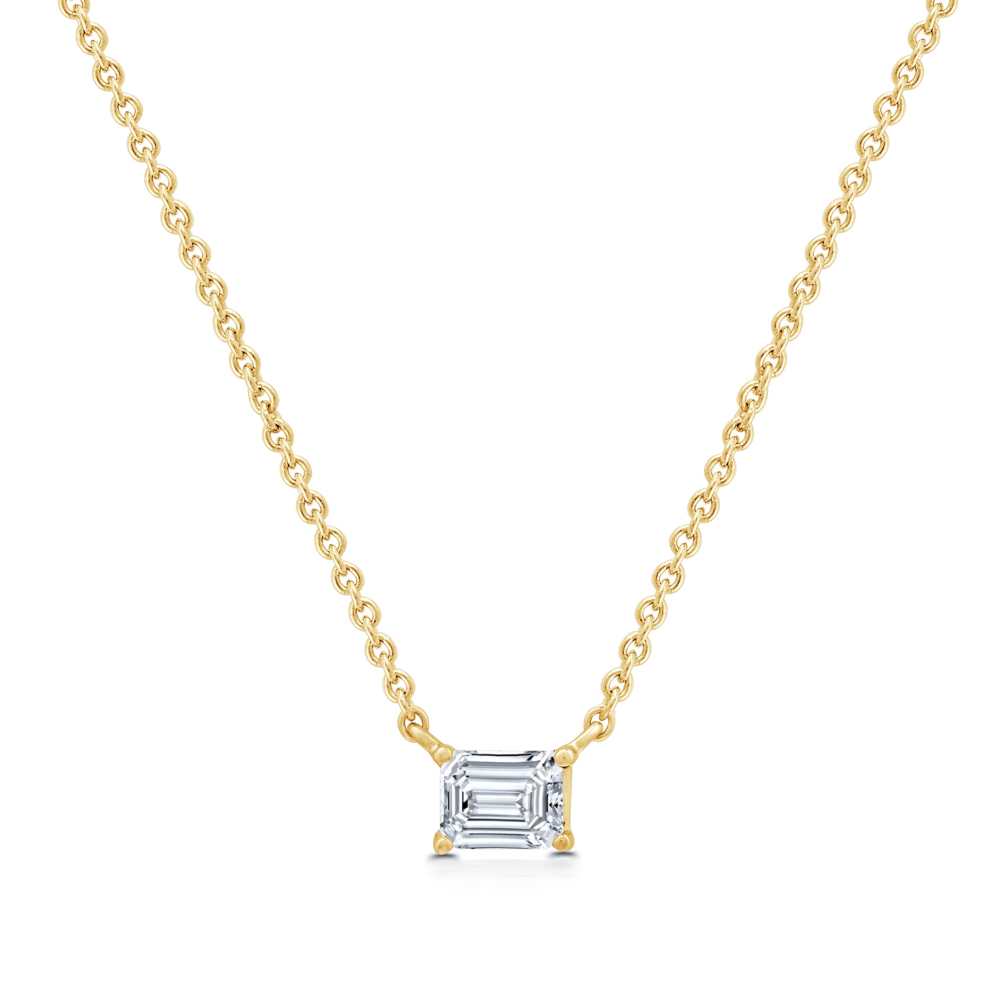 1/2 CTW Lab-Grown Emerald-Shaped Diamond Solitaire Pendant"