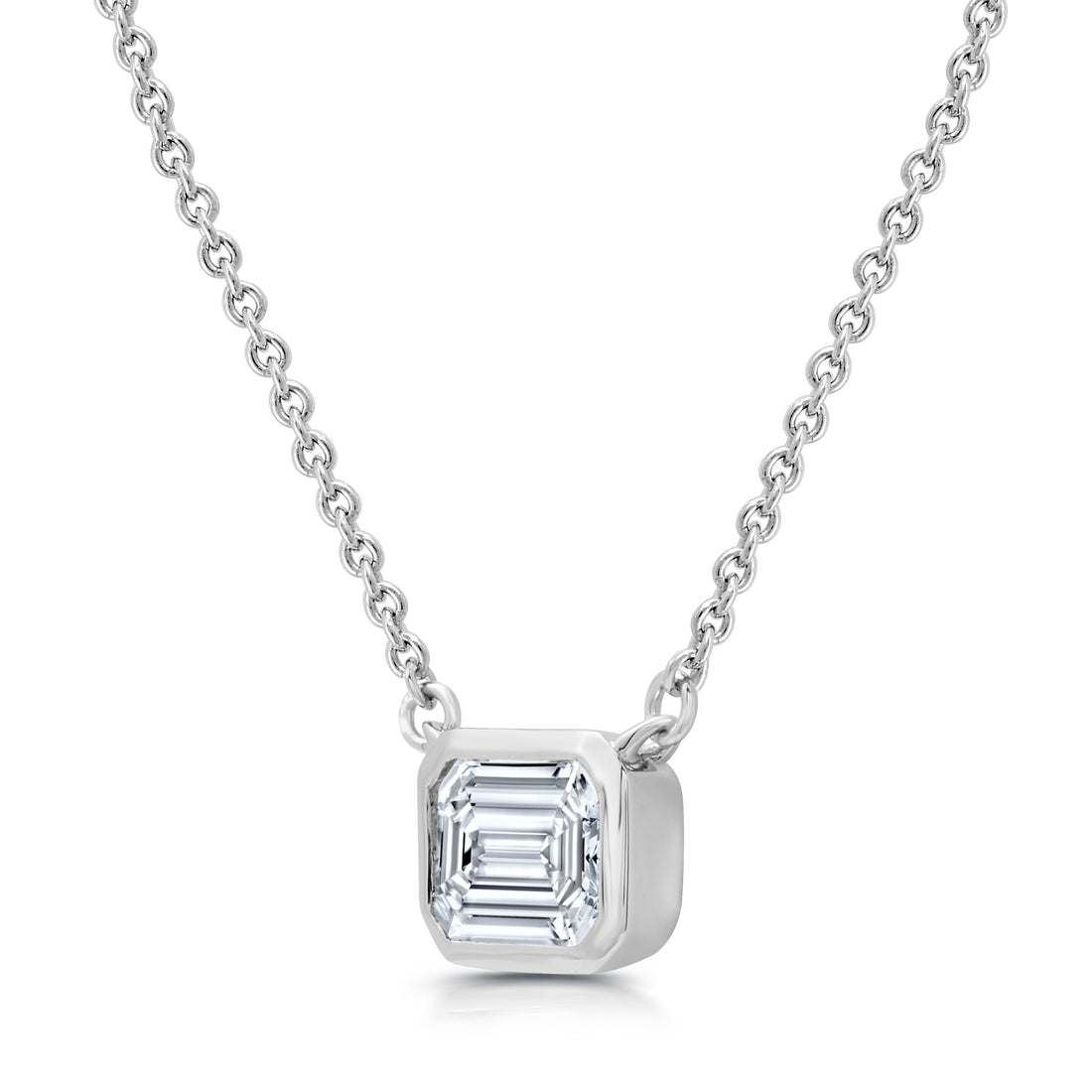 1/2 CTW Lab-Grown Emerald-Shaped Diamond Solitaire Pendant"