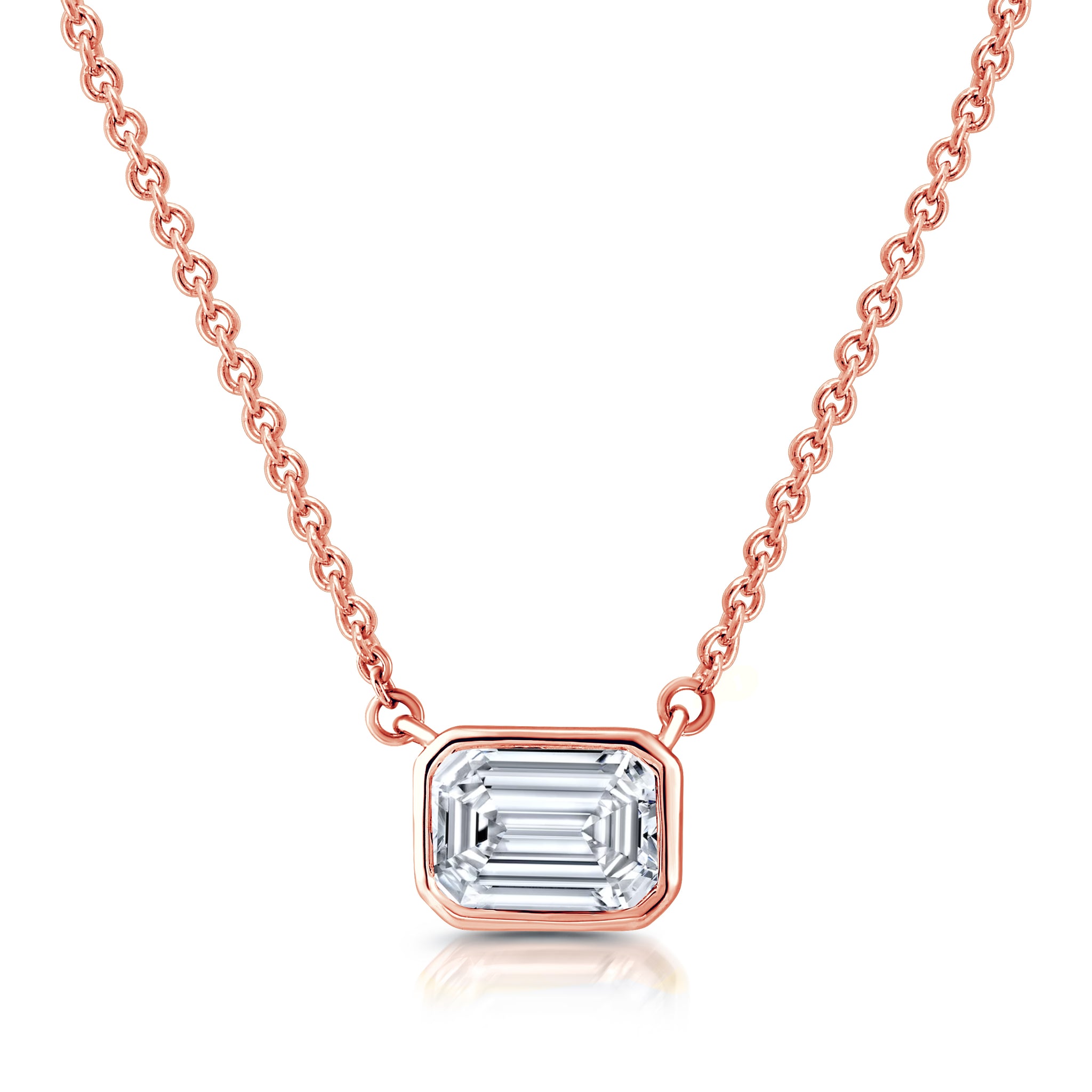 1/2 CTW Lab-Grown Emerald-Shaped Diamond Solitaire Pendant"