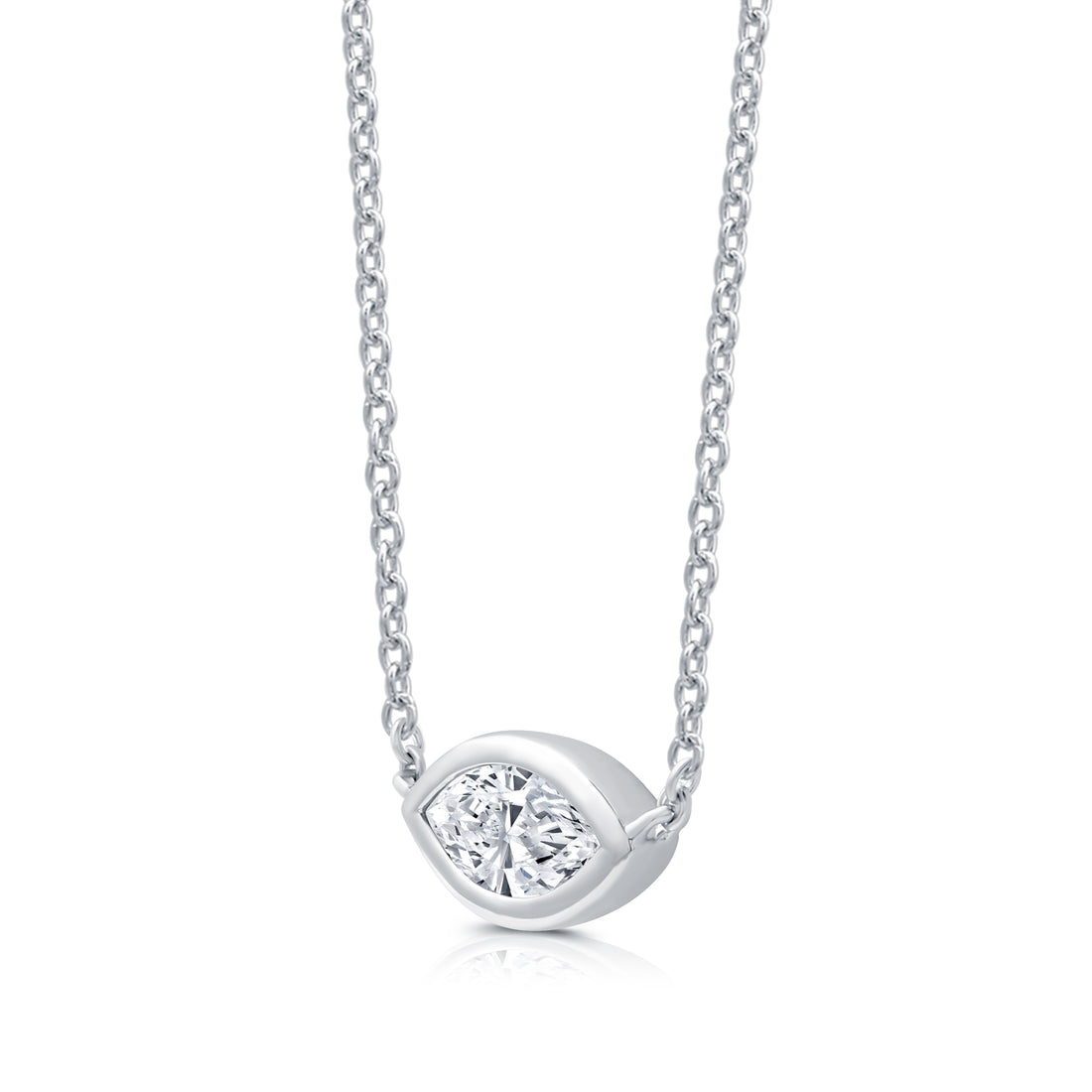 "1/2 CTW Lab-Grown Marquise-Shaped Diamond Solitaire Pendant"