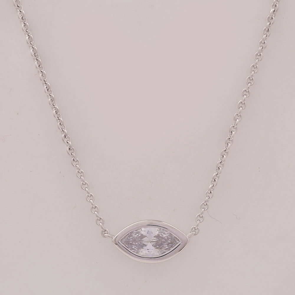 "1/2 CTW Lab-Grown Marquise-Shaped Diamond Solitaire Pendant"