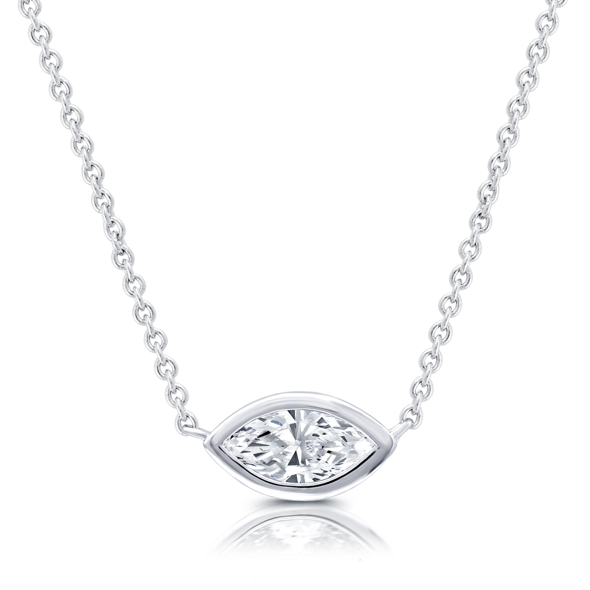 1.00 CTW Lab-Grown Marquise-Shaped Diamond Solitaire Pendant"