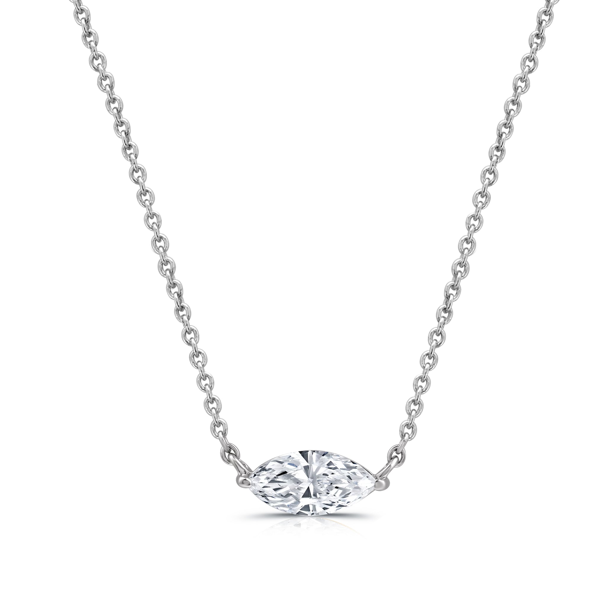 "1/2 CTW Lab-Grown Marquise-Shaped Diamond Solitaire Pendant"
