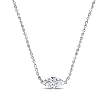 "1/2 CTW Lab-Grown Marquise-Shaped Diamond Solitaire Pendant"