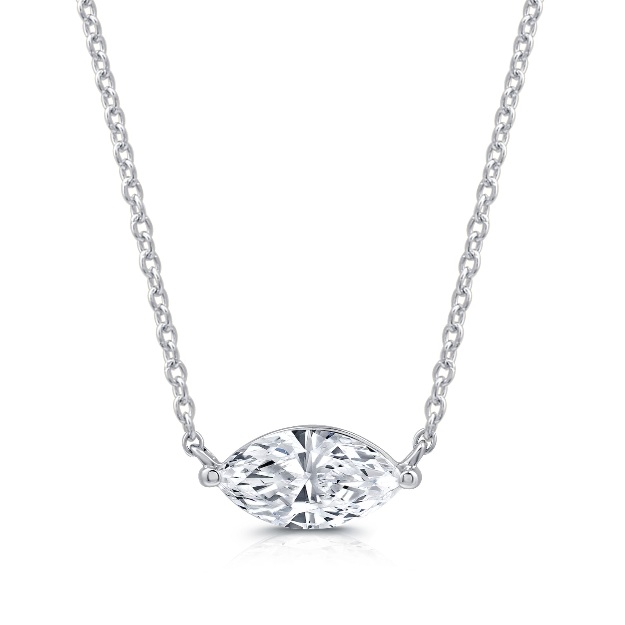 1.00 CTW Lab-Grown Marquise-Shaped Diamond Solitaire Pendant"