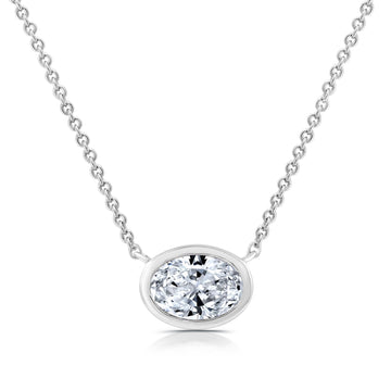 "1/2 CTW Lab-Grown Oval-Shaped Diamond Solitaire Pendant"