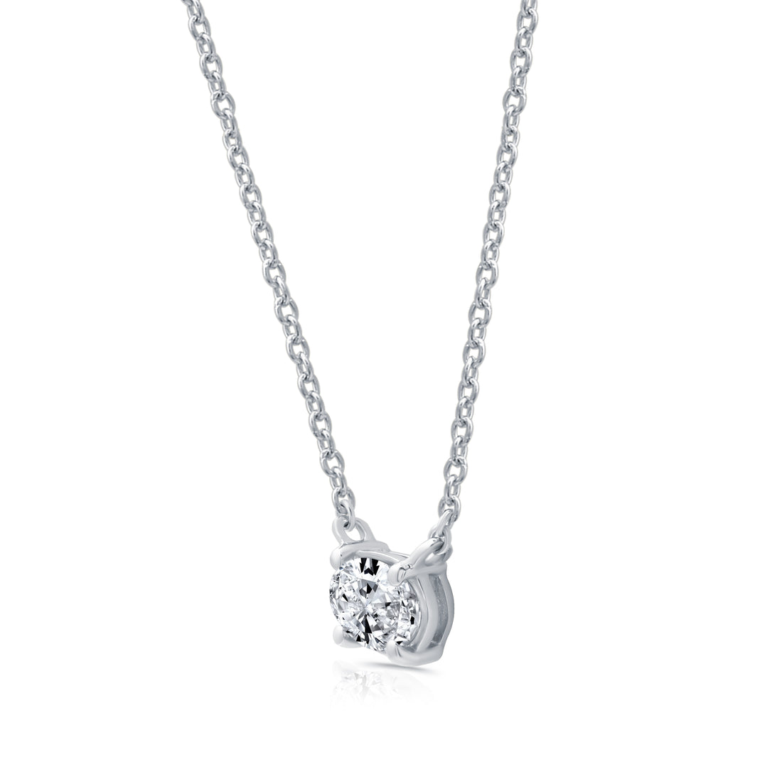 "1/2 CTW Lab-Grown Oval-Shaped Diamond Solitaire Pendant"