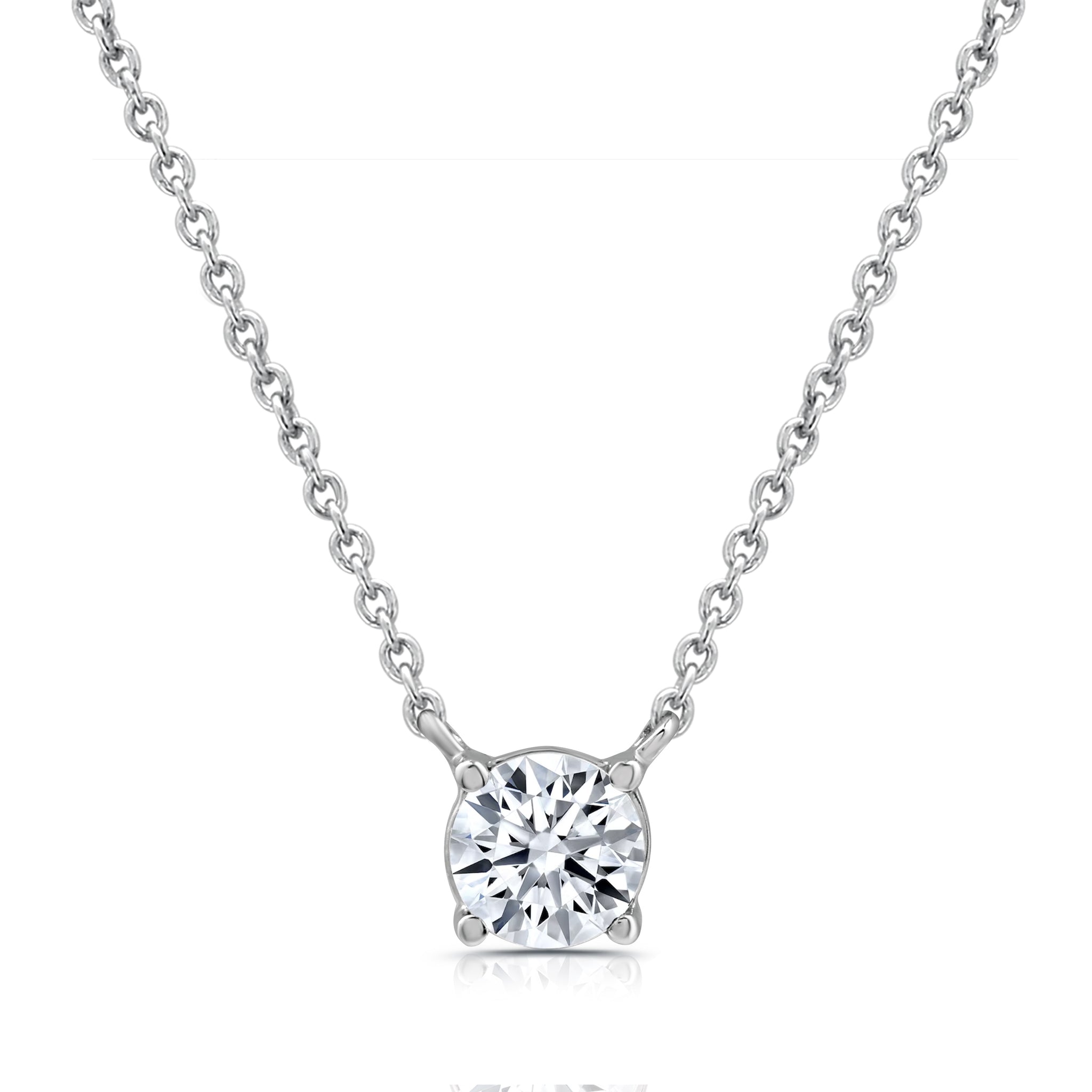 "1/2 CTW Lab-Grown Round Diamond Solitaire Pendant"