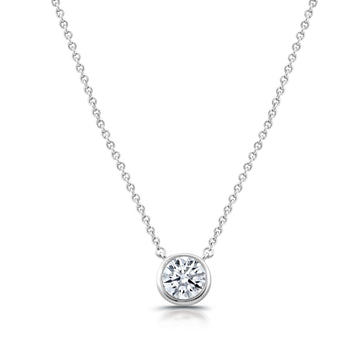 1.00 CTW Lab-Grown Round Diamond Solitaire Pendant"