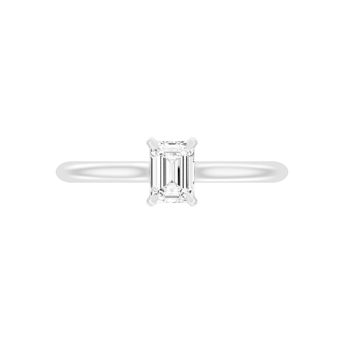 1/2.Carat EMARALD SHAPE Lab -Diamond PRONG Set Solitaire ring in Gold