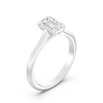 1.00.Carat EMARALD SHAPE Lab -Diamond PRONG Set Solitaire ring in Gold
