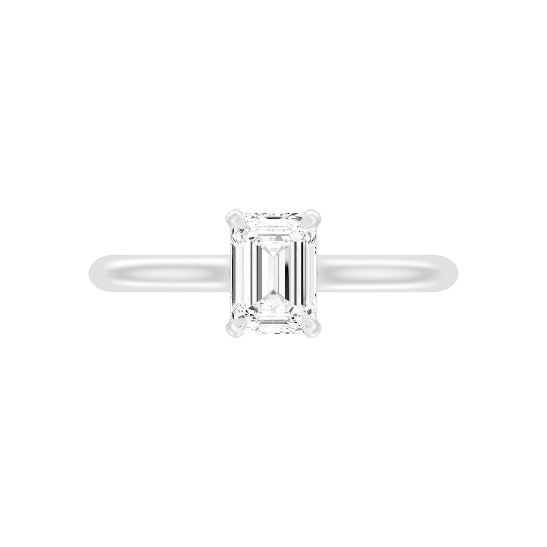 1.00.Carat EMARALD SHAPE Lab -Diamond PRONG Set Solitaire ring in Gold