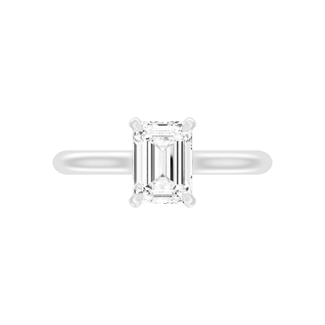 1.50.Carat EMARALD SHAPE Lab -Diamond PRONG Set Solitaire ring in Gold