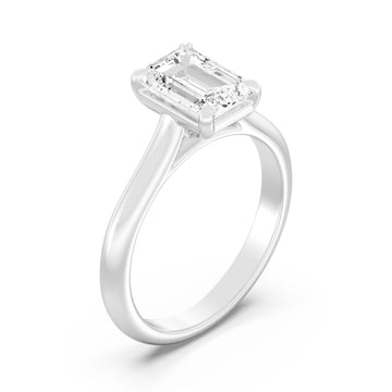 2.00 Carat EMARALD SHAPE Lab -Diamond PRONG Set Solitaire ring in Gold
