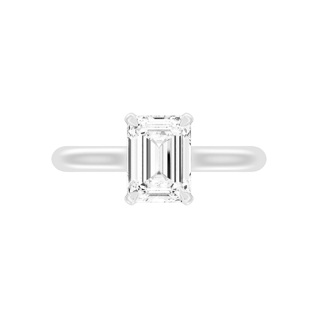 2.00 Carat EMARALD SHAPE Lab -Diamond PRONG Set Solitaire ring in Gold