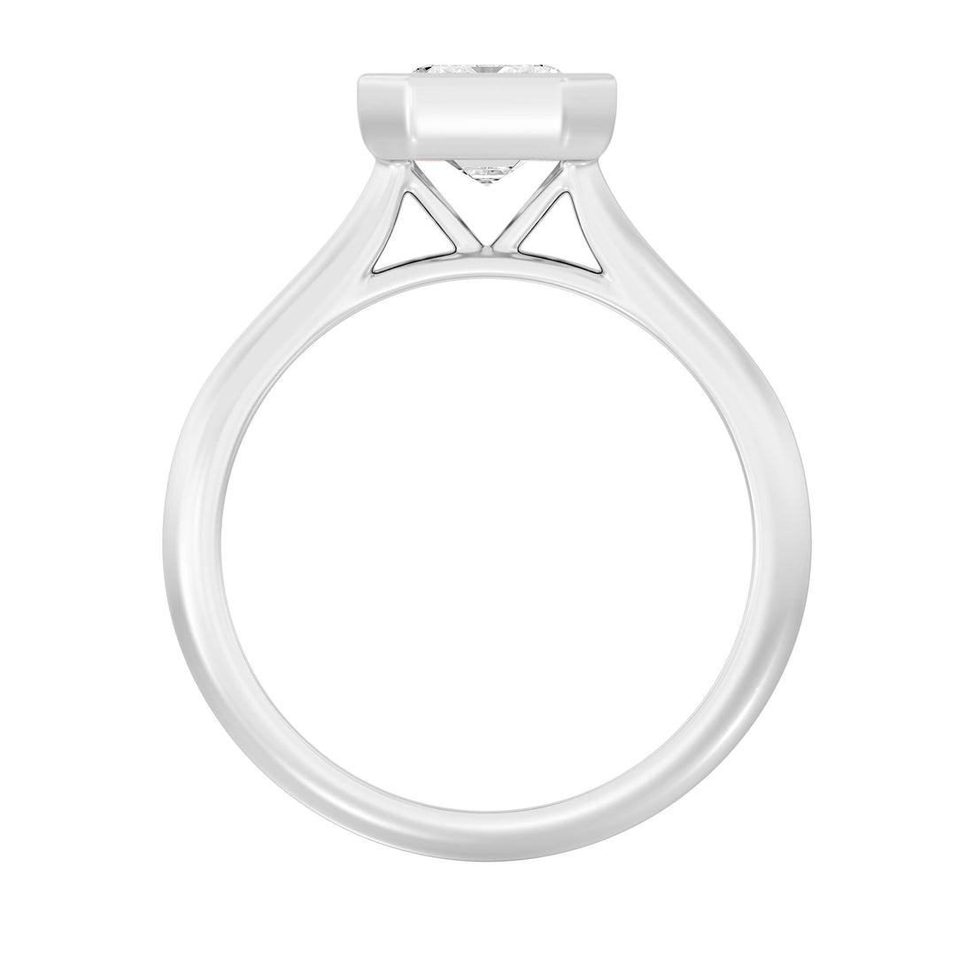 2.00 Carat EMARALD SHAPE Lab -Diamond BEZEL Set Solitaire ring in Gold