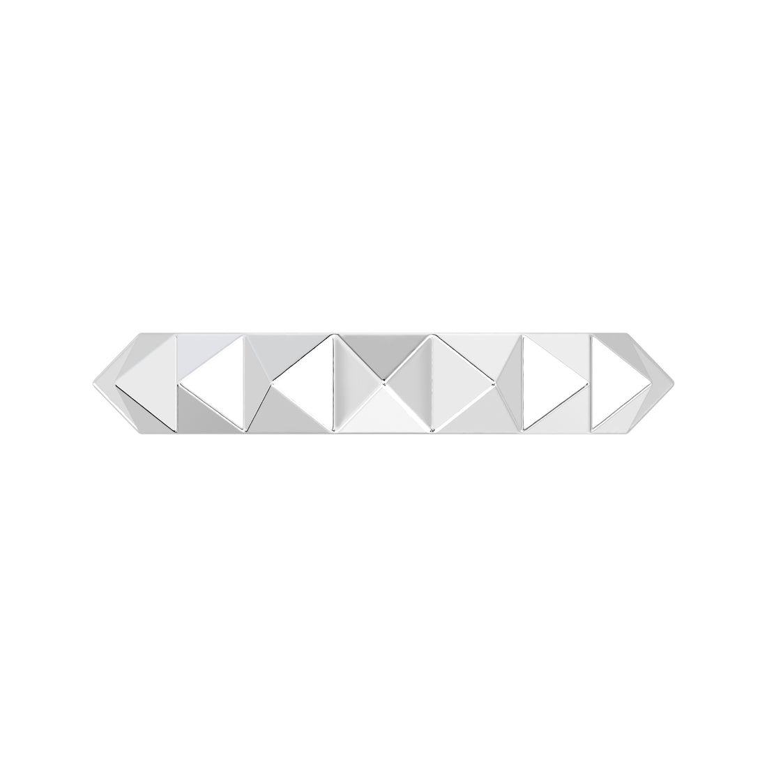 Italian-Inspired Plain Gold Pyramid Rings with High Mirror Finish
