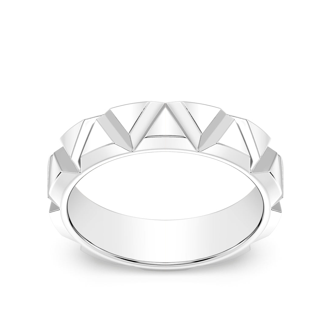 Italian-Inspired Plain Gold Traingular Bands with Mirror Finish Polish