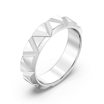 Italian-Inspired Plain Gold Traingular Bands with Mirror Finish Polish
