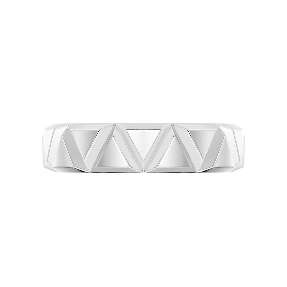 Italian-Inspired Plain Gold Traingular Bands with Mirror Finish Polish
