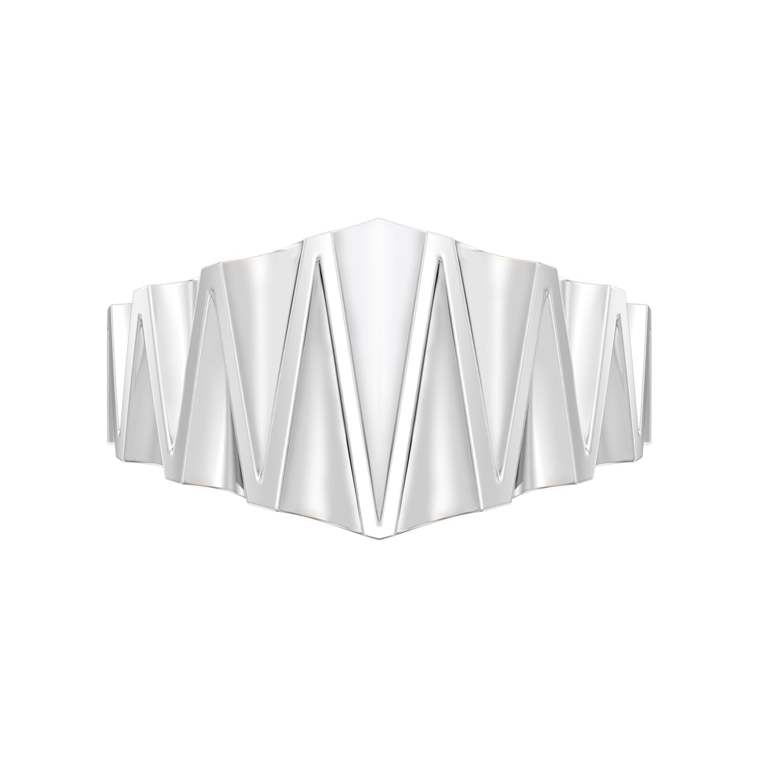 Italian-Inspired Plain Gold Tapered Wave Bands with Mirror Finish Polish