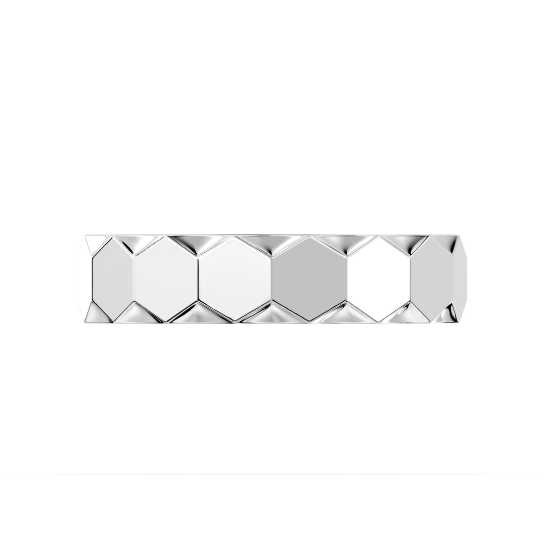 Italian-Inspired Plain Gold Octagon-shaped Bands with Mirror Finish Polish