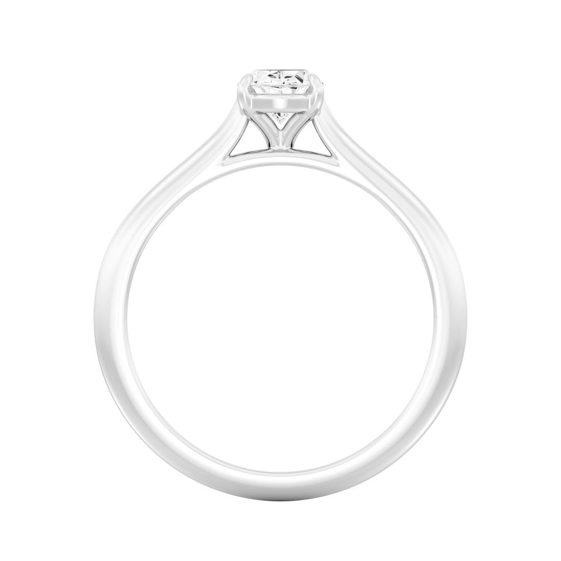 1/2.Carat OVAL SHAPE Lab -Diamond PRONG Set Solitaire Ring in Gold