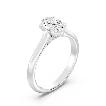 1.00.Carat OVAL SHAPE Lab -Diamond PRONG Set Solitaire ring in Gold