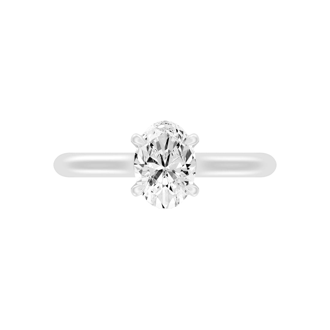 1.00.Carat OVAL SHAPE Lab -Diamond PRONG Set Solitaire ring in Gold