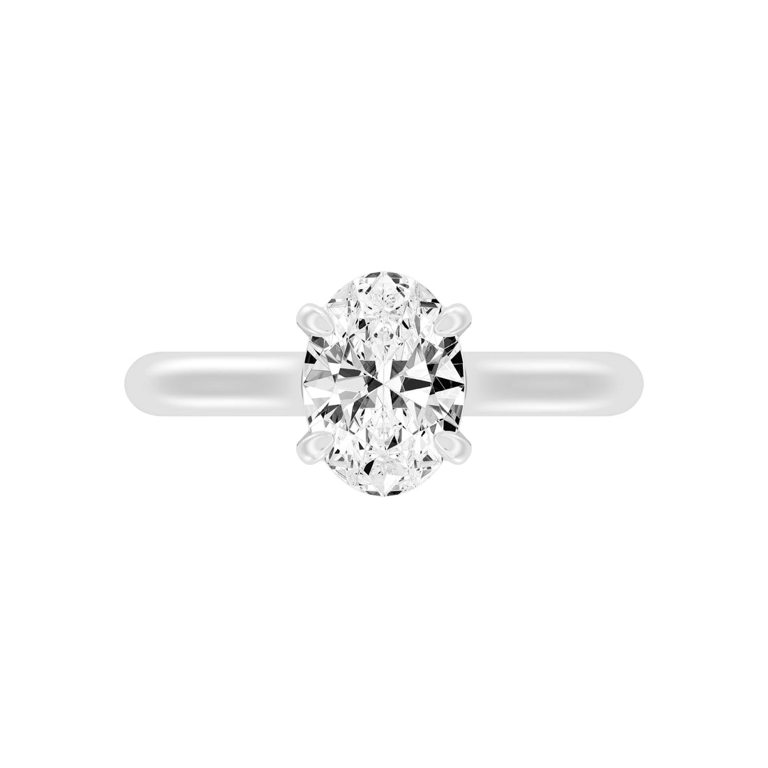 1.50.Carat OVAL SHAPE Lab -Diamond PRONG Set Solitaire ring in Gold