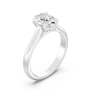 1.50.Carat OVAL SHAPE Lab -Diamond PRONG Set Solitaire ring in Gold