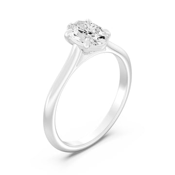 2.00.Carat OVAL SHAPE Lab -Diamond PRONG Set Solitaire ring in Gold