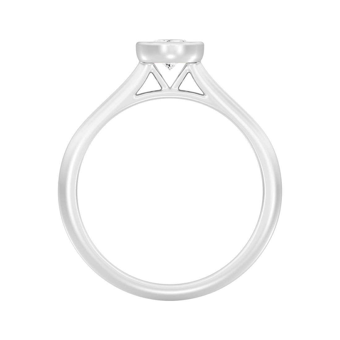 1/2.Carat OVAL SHAPE Lab -Diamond BEZELSet Solitaire Ring in Gold