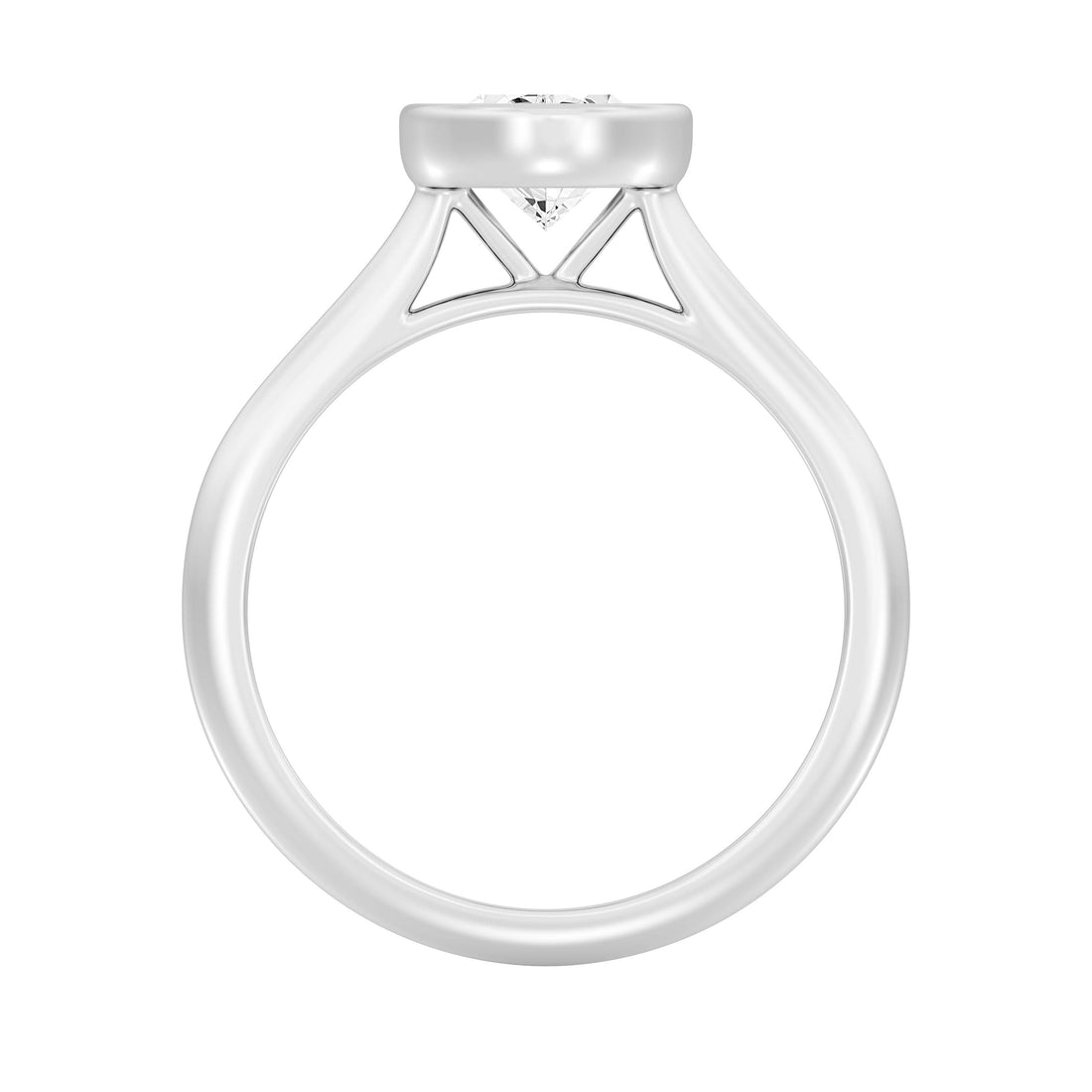 1.50 Carat OVAL SHAPE Lab -Diamond BEZELSet Solitaire Ring in Gold