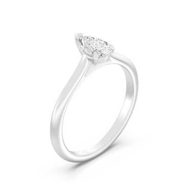 1/2.Carat PEAR SHAPE Lab -Diamond PRONG Set Solitaire ring in 10KT Gold
