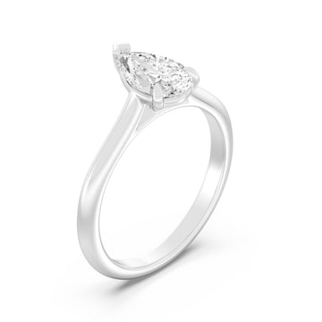 1.00 Carat PEAR SHAPE Lab -Diamond PRONG Set Solitaire ring in Gold