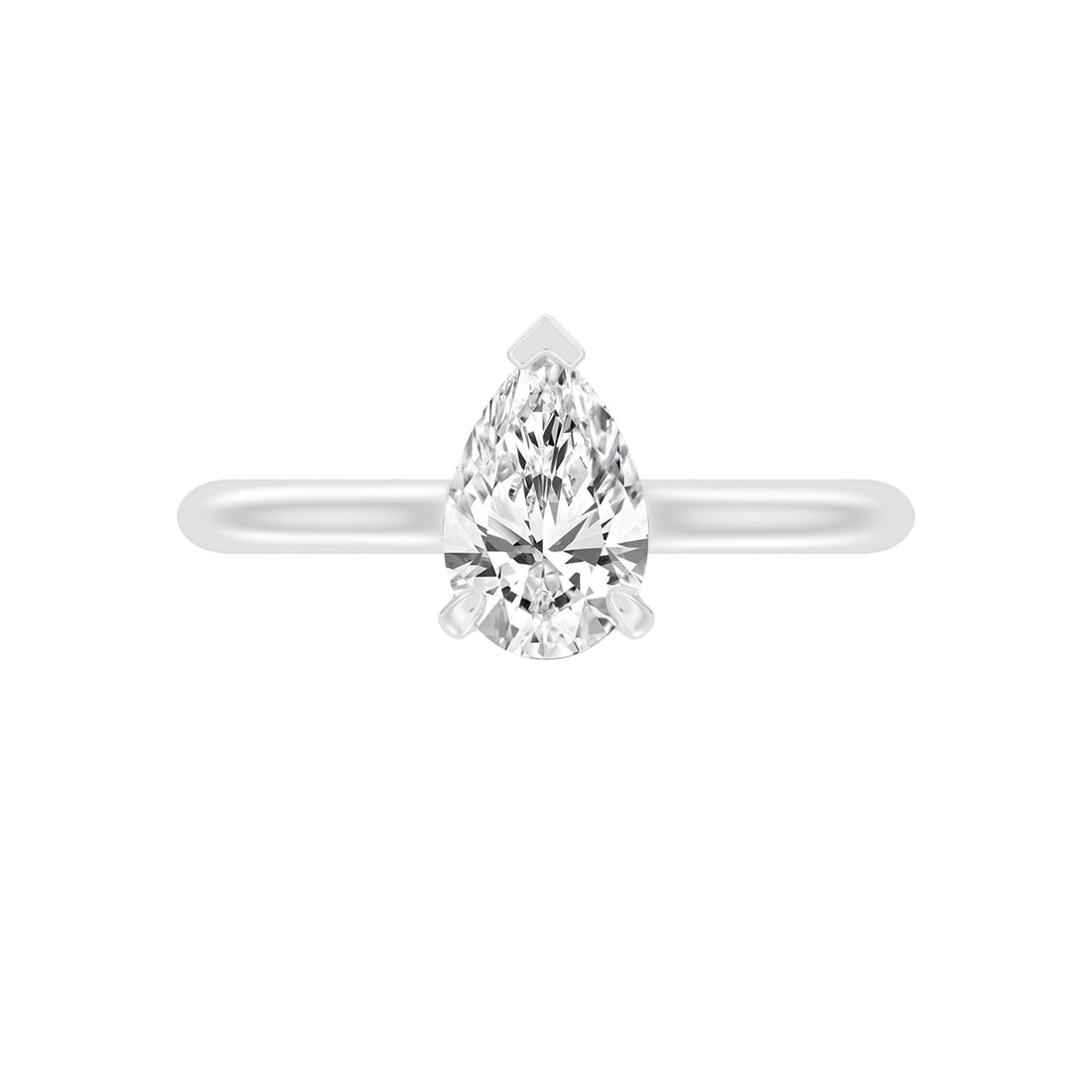 1.00 Carat PEAR SHAPE Lab -Diamond PRONG Set Solitaire ring in Gold
