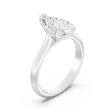 3.00 Carat PEAR SHAPE Lab -Diamond PRONG Set Solitaire ring in 14KT Gold
