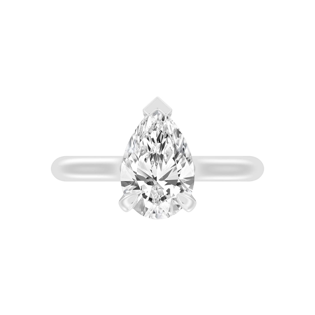 3.00 Carat PEAR SHAPE Lab -Diamond PRONG Set Solitaire ring in 14KT Gold